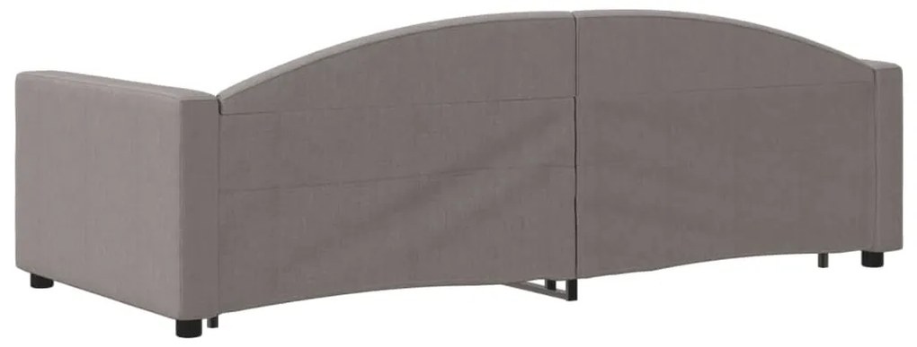 Sofá-cama com gavetão 90x200 cm tecido cinzento-acastanhado
