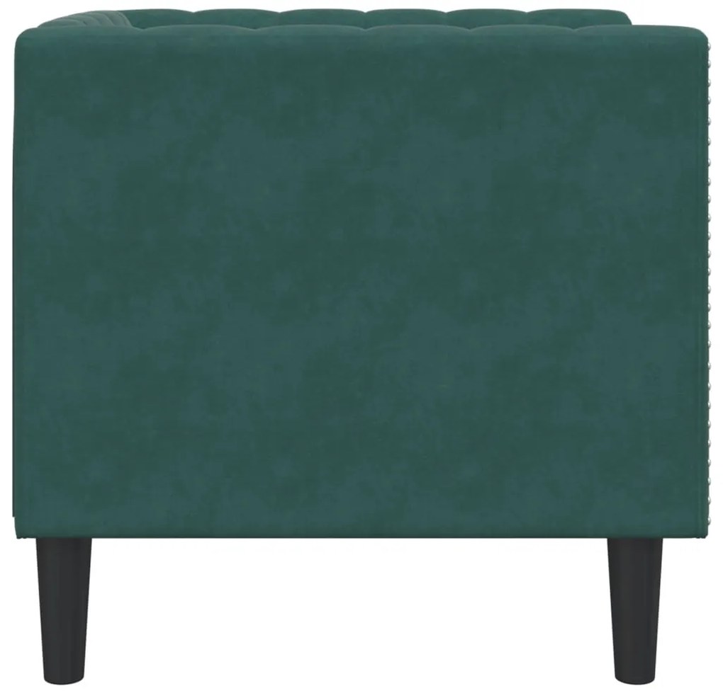 Sofá chesterfield veludo verde-escuro