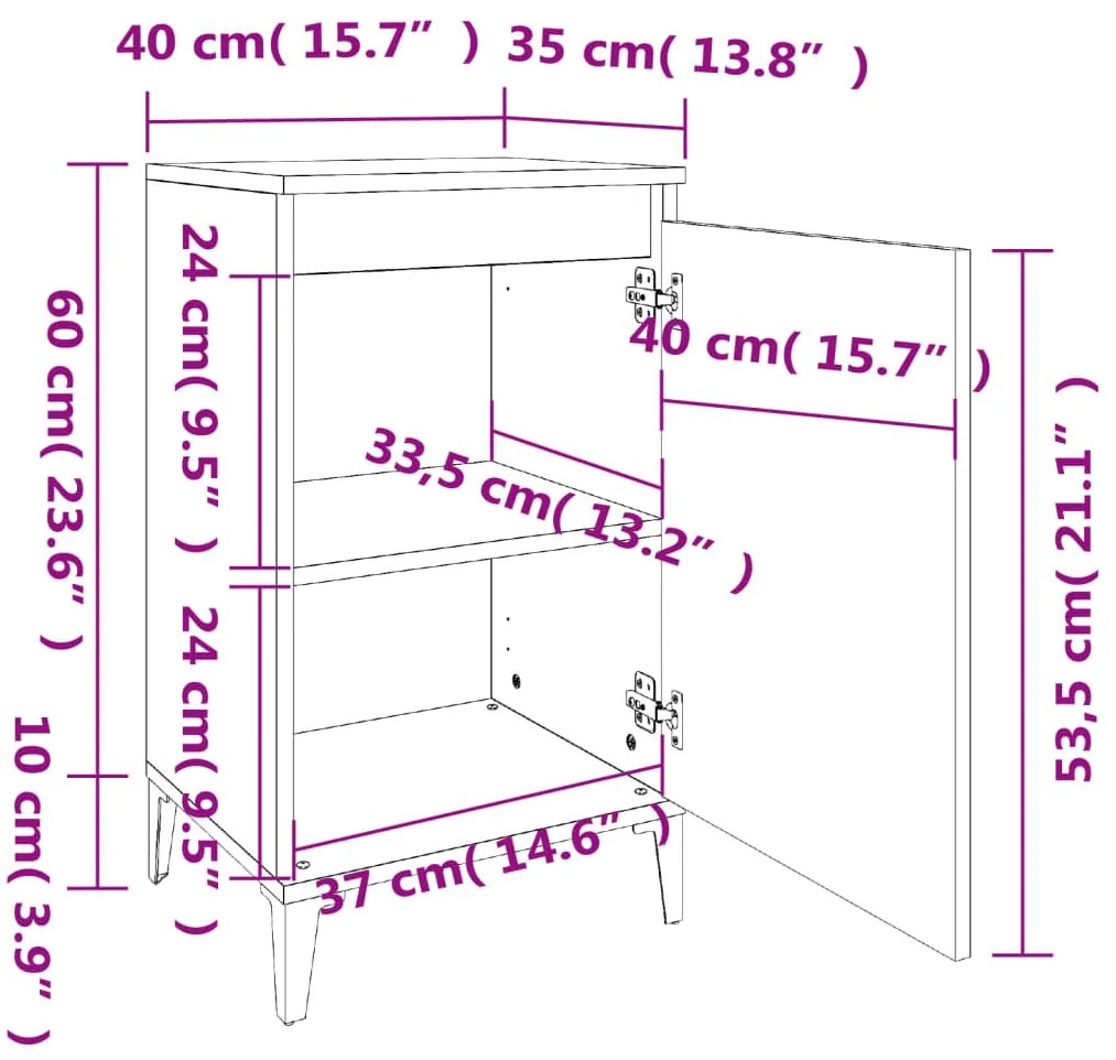 Mesas de cabeceira 2 pcs derivados de madeira cinza cimento