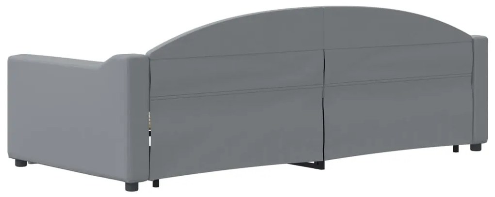 Sofá-cama com gavetão 90x200 cm tecido cinzento-claro
