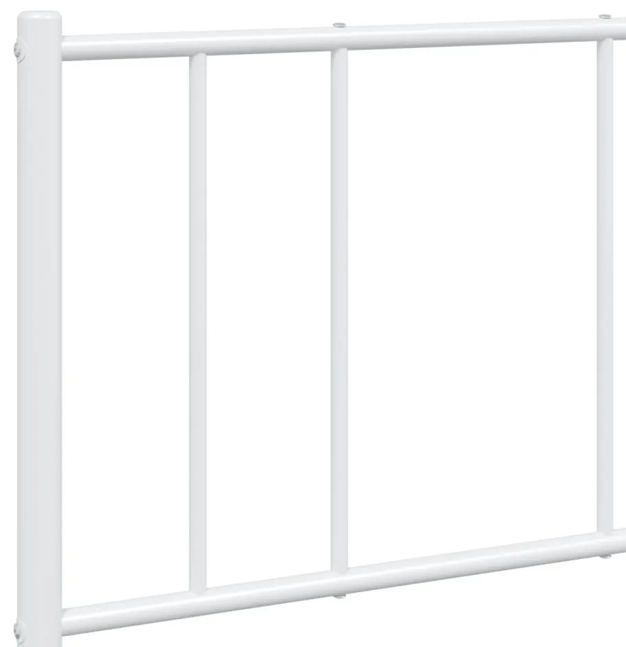 Estrutura de cama com cabeceira e pés 120x190 cm metal branco