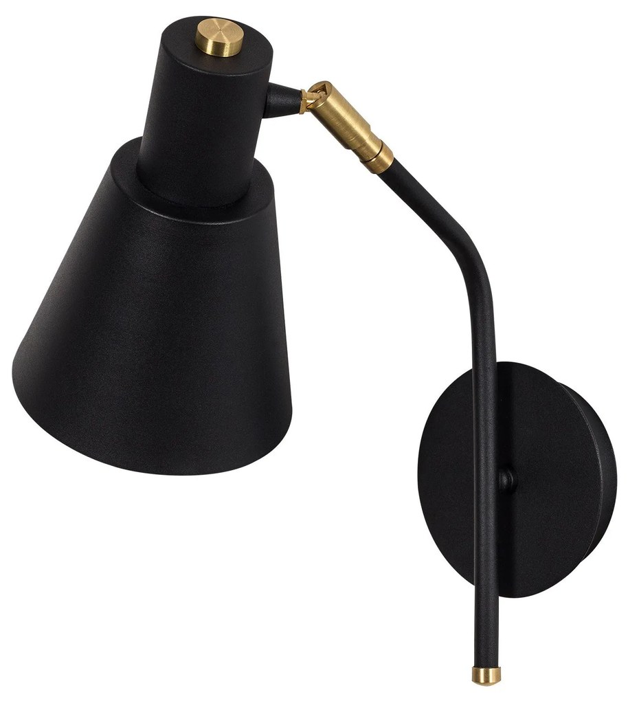 Aplique de Parede Sivani – Preto e Dourado – 14 x 36 x 40 cm