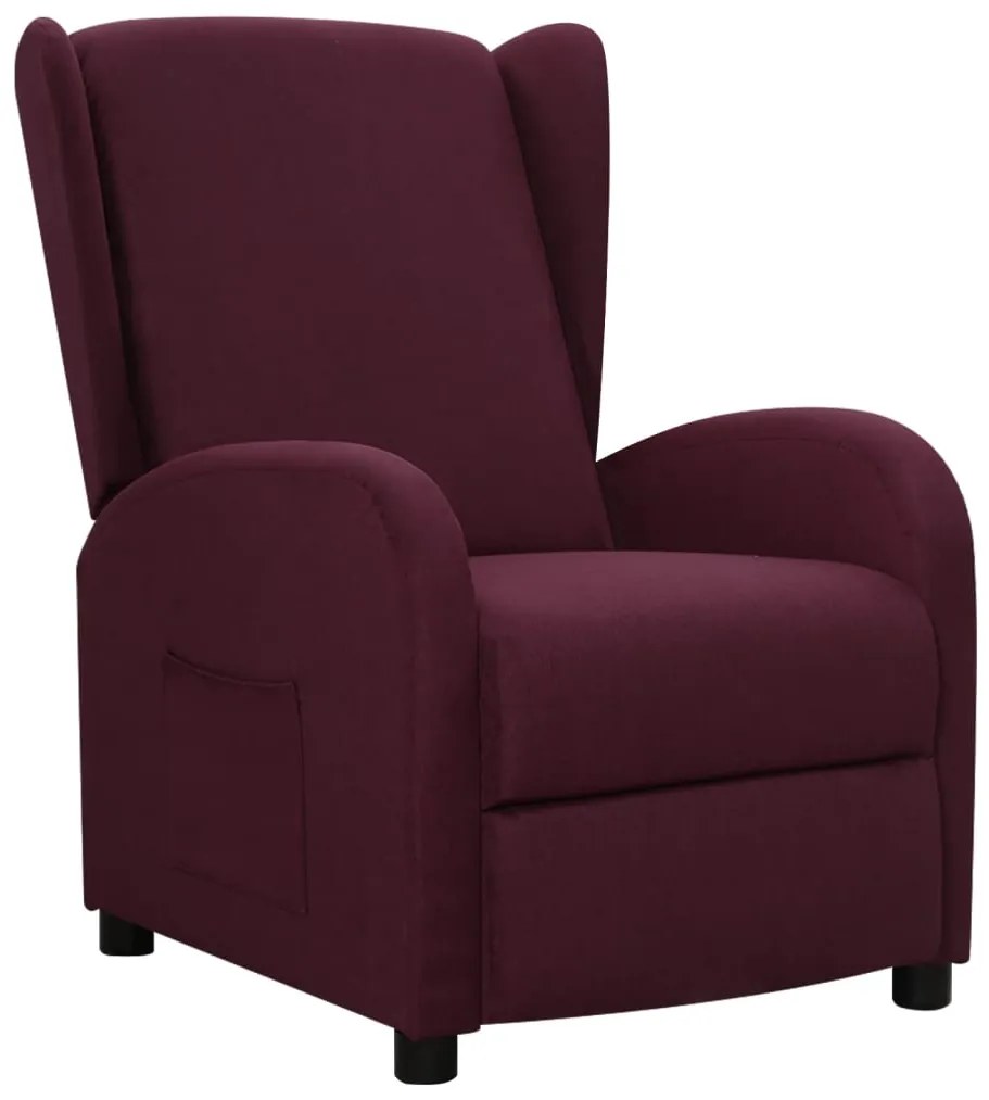 vidaXL Poltrona reclinável tecido roxo