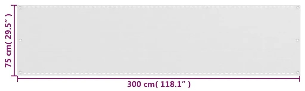 Tela de varanda 75x300 cm PEAD branco