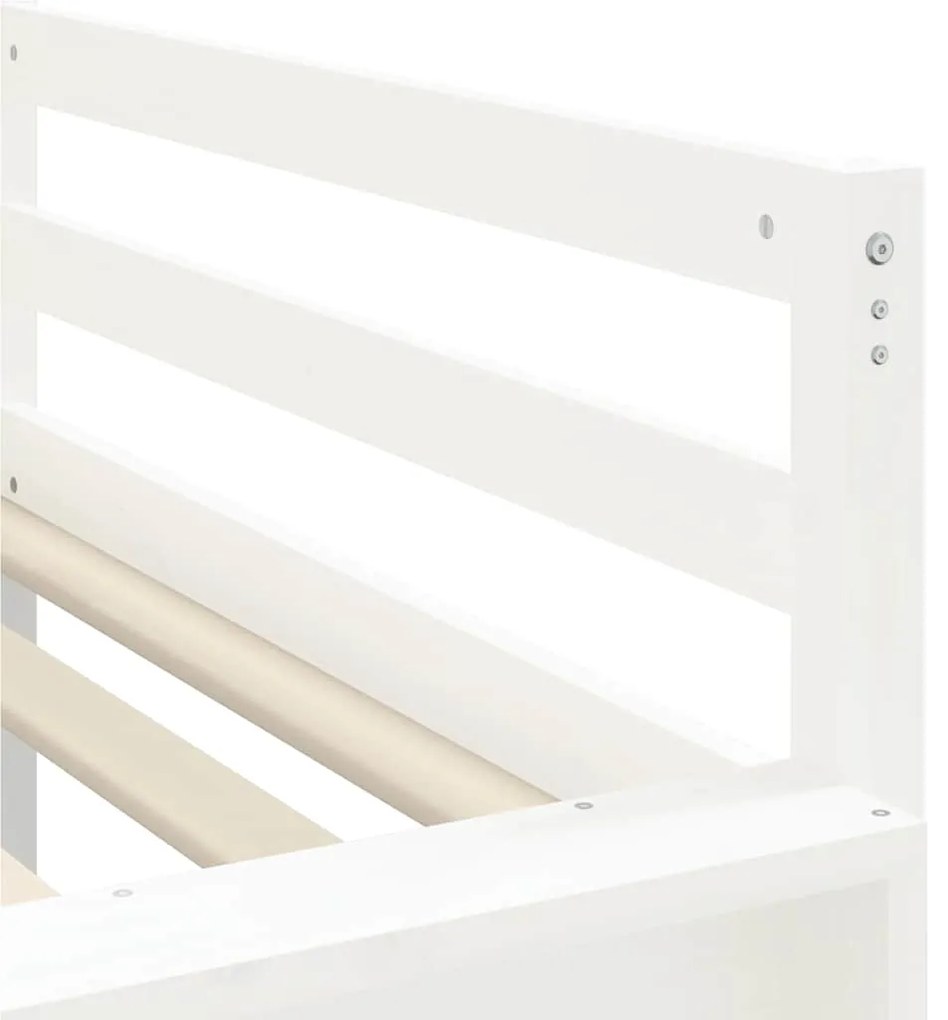Cama alta p/ criança c/ escorrega 80x200 cm pinho maciço branco