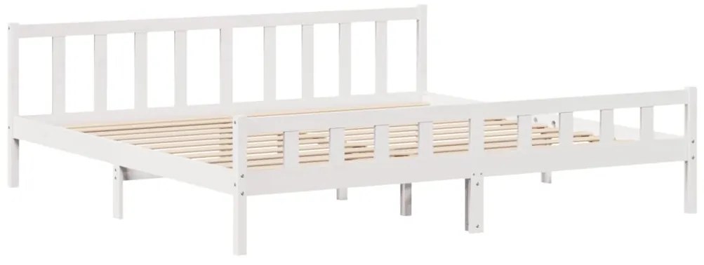 Cama sem colchão 180x200 cm madeira de pinho maciça branco