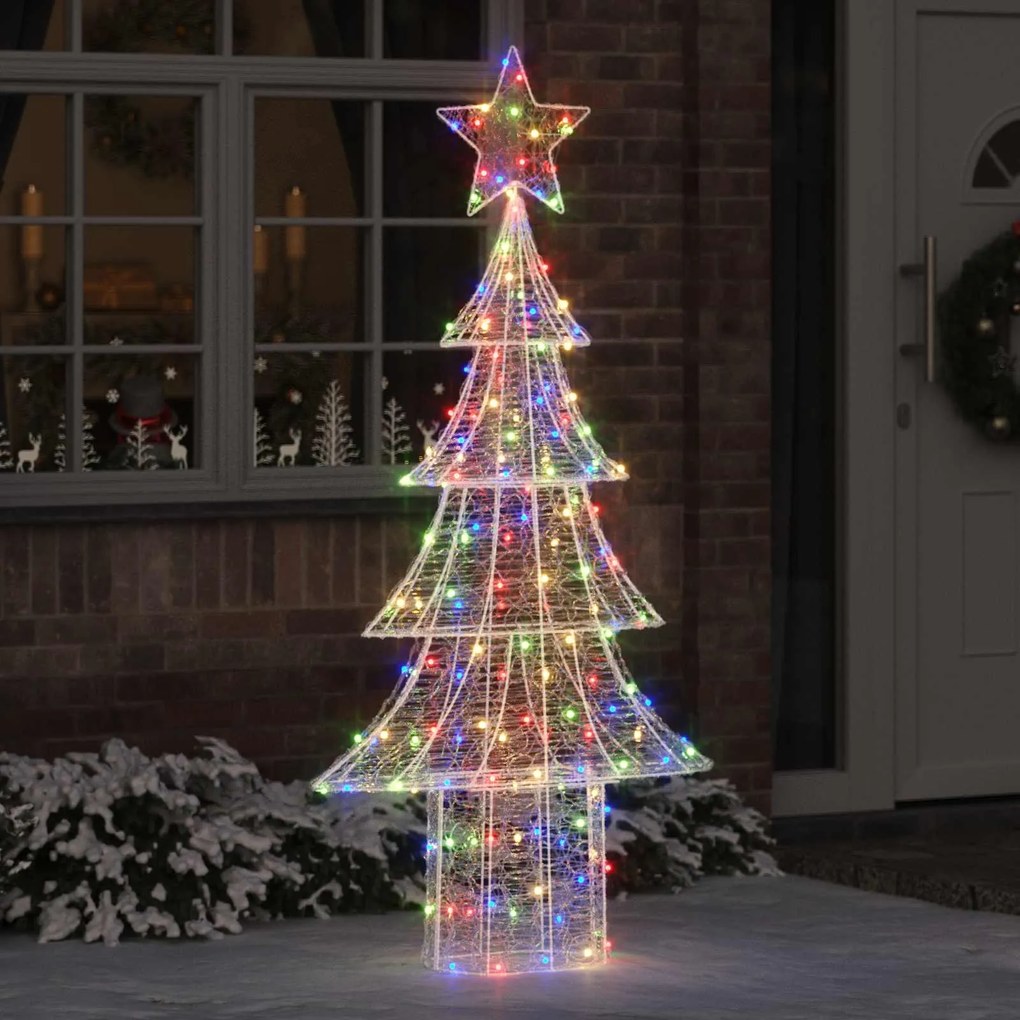 vidaXL Árvore de Natal com 240 LEDs Multicolor 180 cm Acrílo
