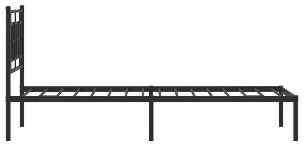 Estrutura de cama com cabeceira 90x200 cm metal preto