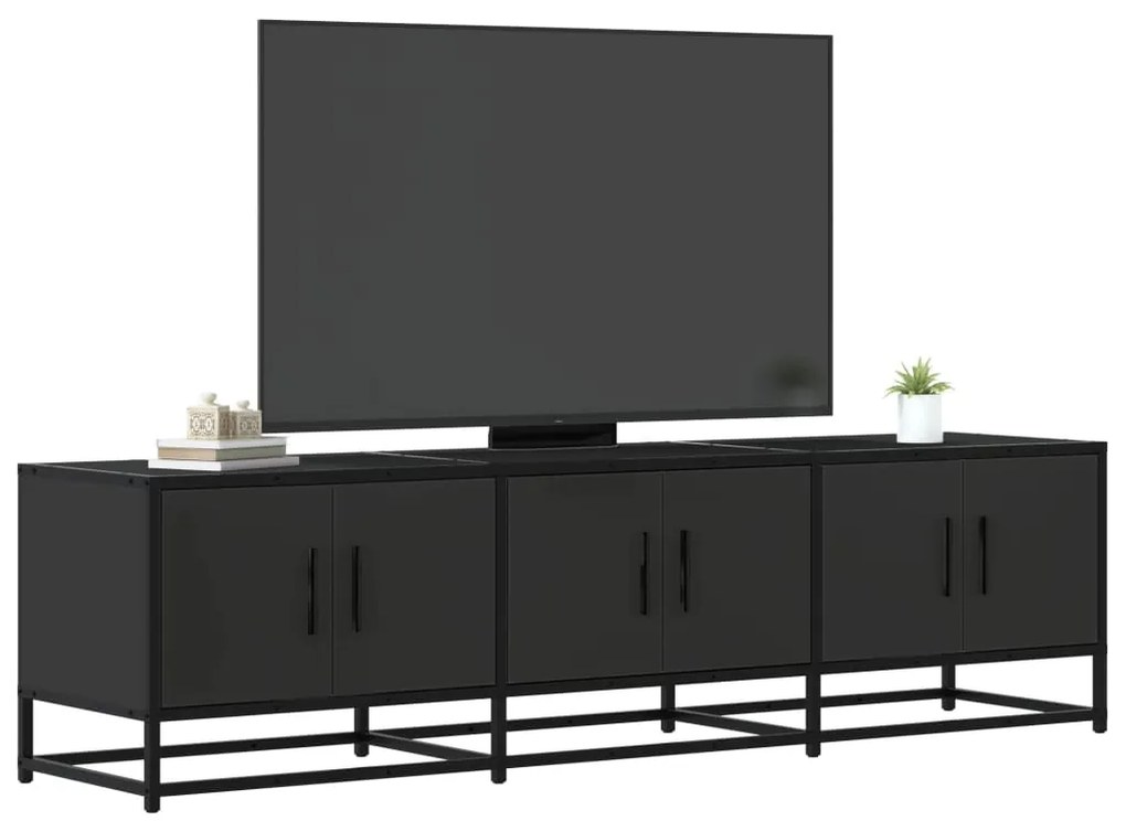 Móvel para TV 150x35x41 cm derivados de madeira/metal preto