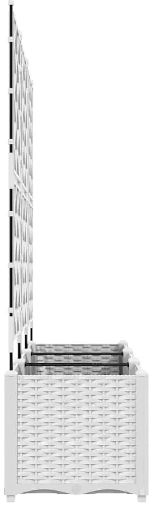 Plantadeira com Trellis 3 pcs Branca 120x40x143 cm