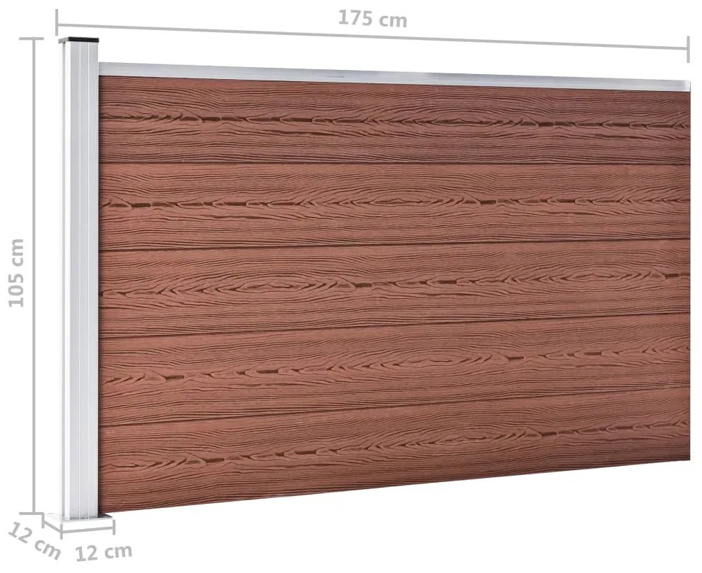 Painel de vedação para jardim 175x105 cm WPC castanho