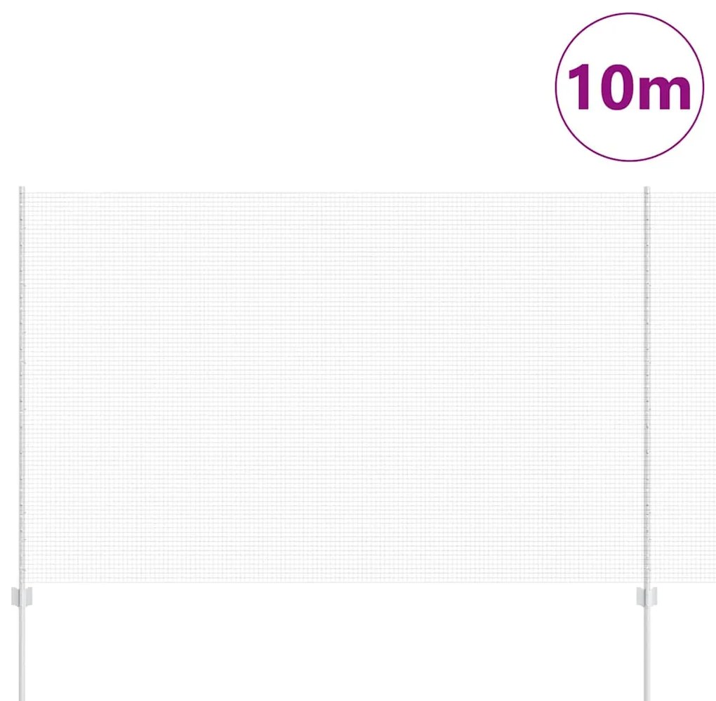 Cerca de Fio Soldado com 10 Postes U Prateado 1.6x10 m Aço