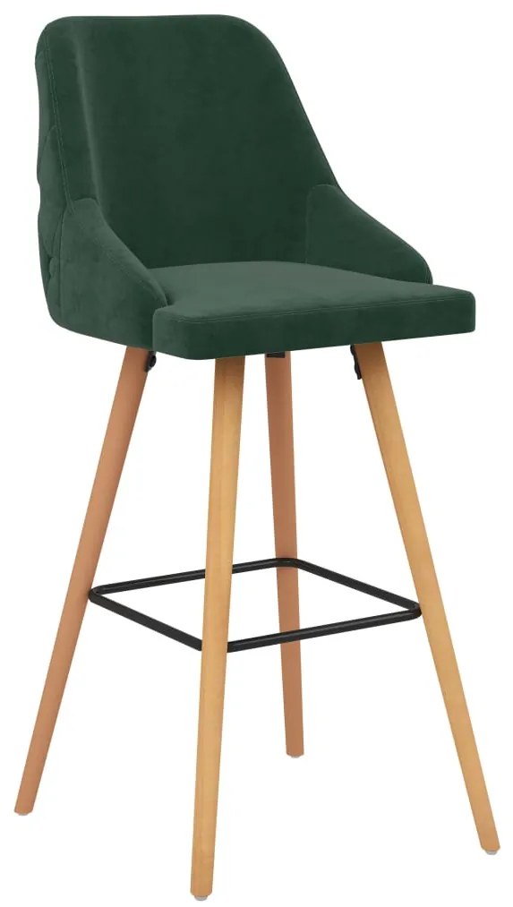 Bancos de bar 2 pcs veludo verde-escuro