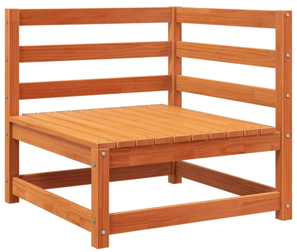 5 pcs conjunto de sofás de jardim pinho maciço castanho-mel