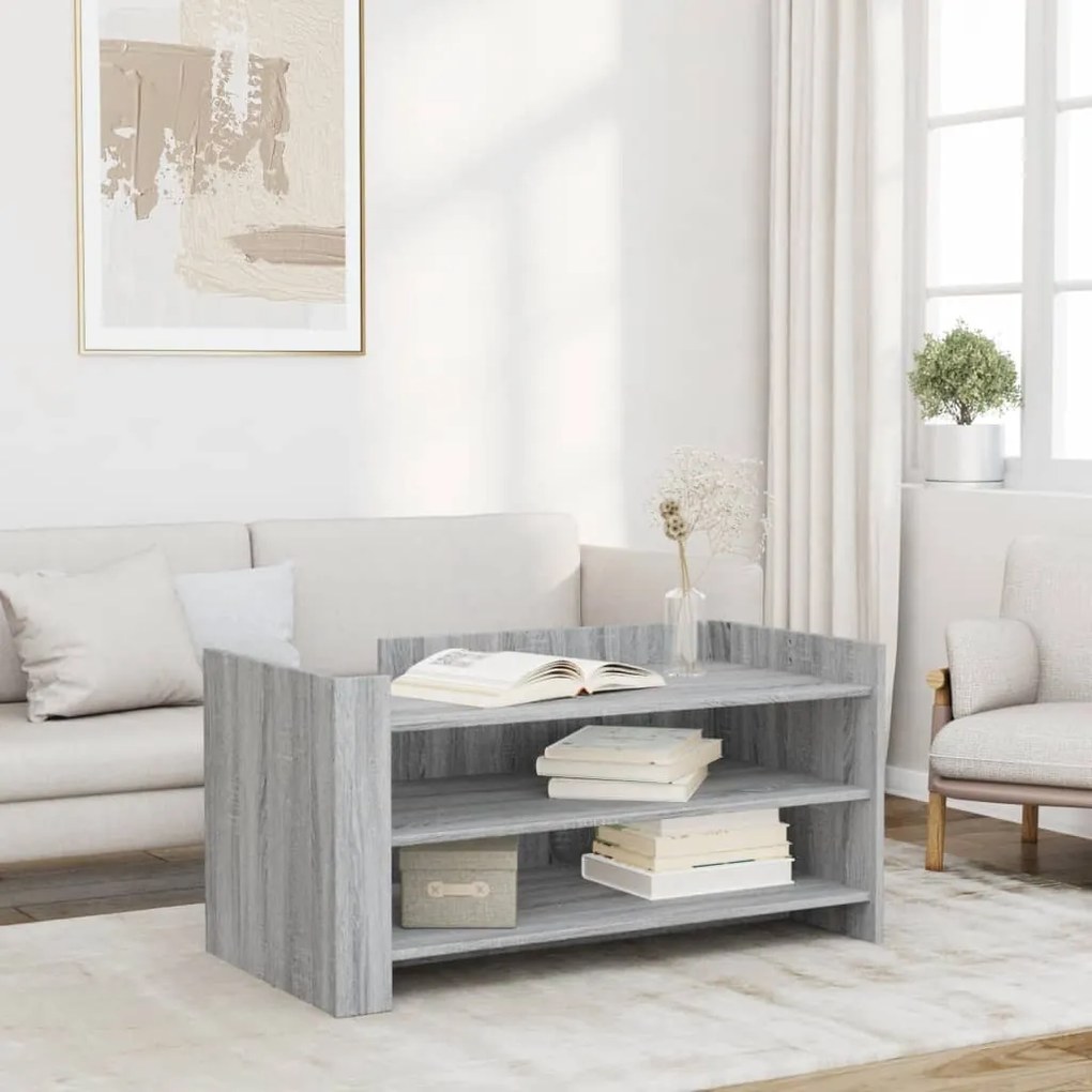 Mesa de centro 100x50x50cm derivados de madeira cinzento sonoma