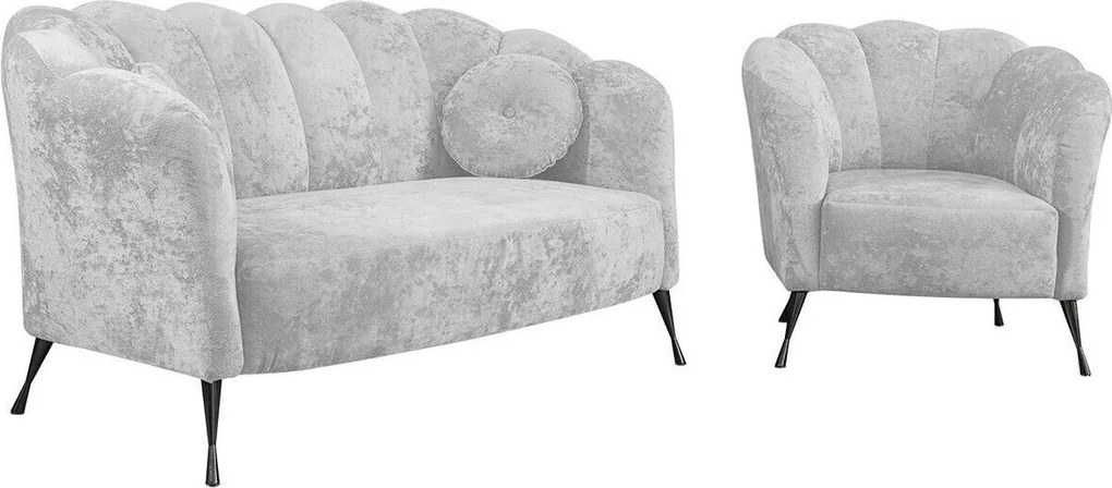 Conjunto de mobiliário com estofo Providence 152, 59 kg, Tecido, Pernas: Metal