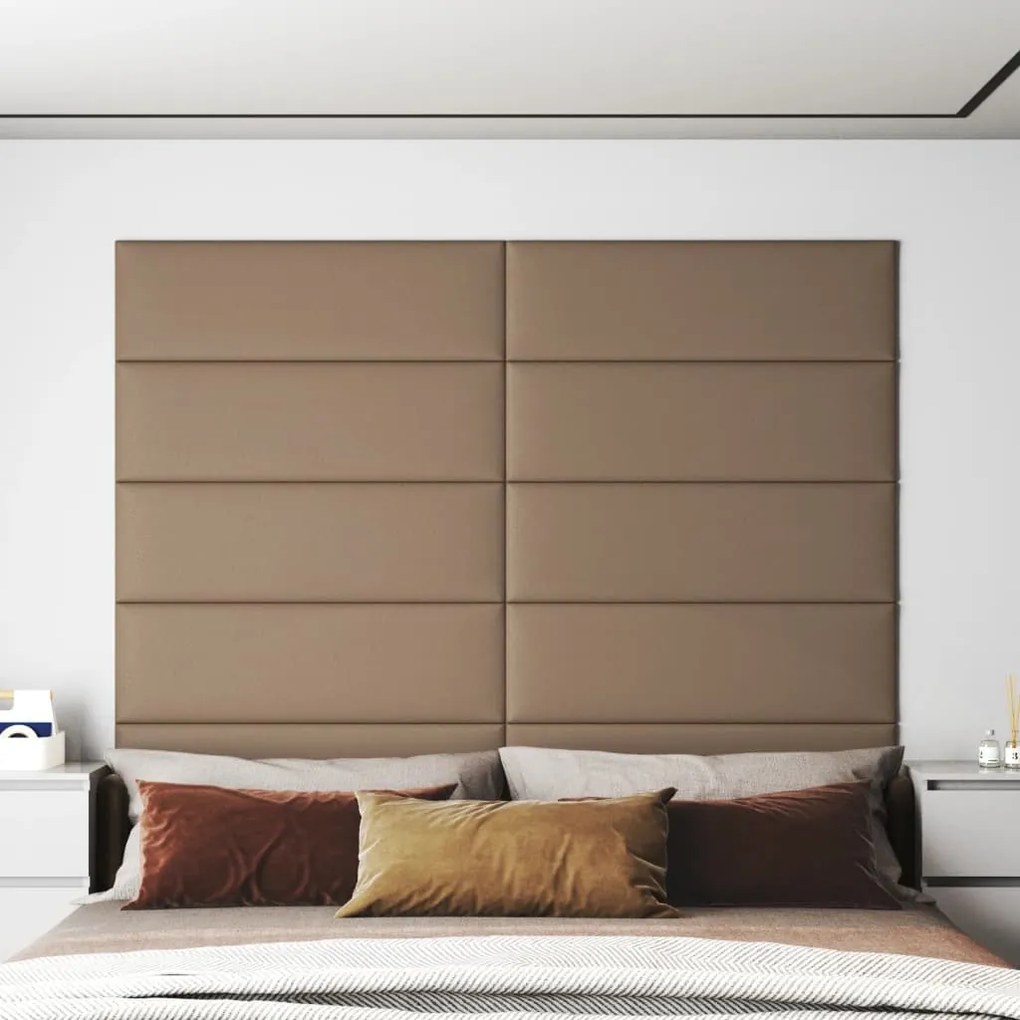Painel parede 12pcs 90x30 cm couro artificial 3,24m² cappuccino