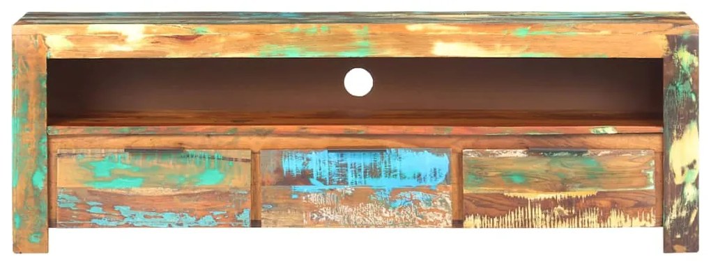 Móvel de TV 119x30x41 cm madeira recuperada maciça