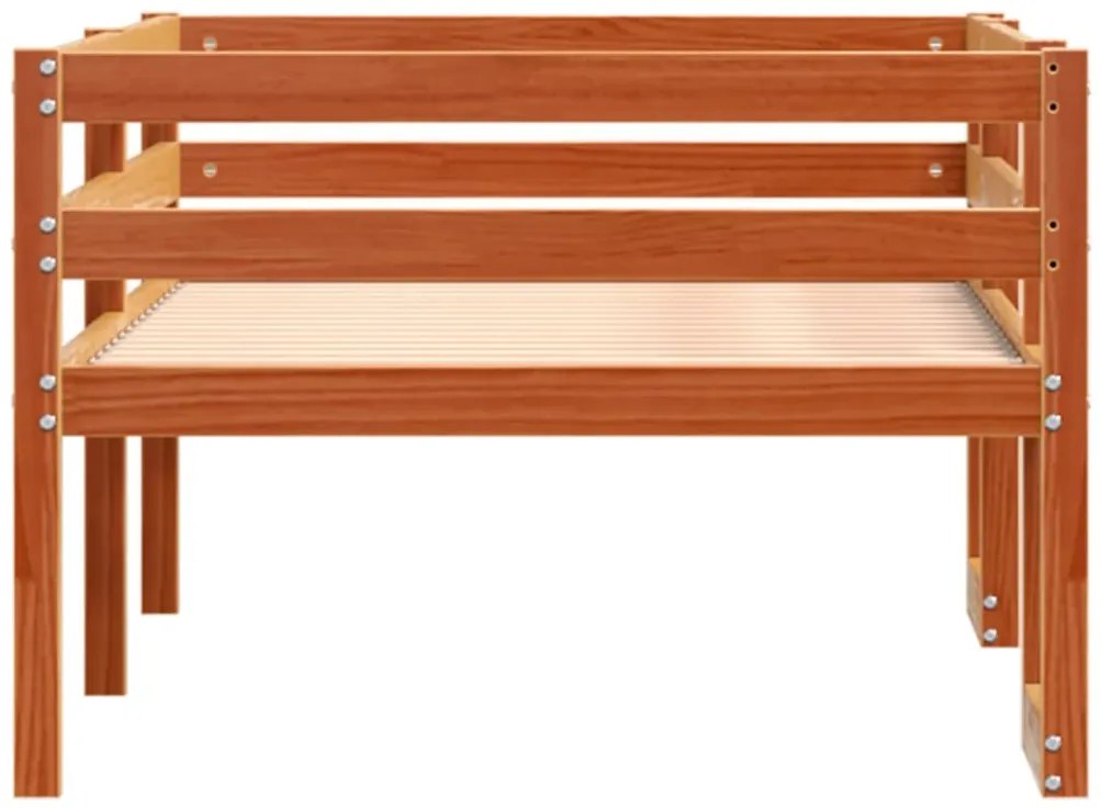 Estrutura de cama infantil 90x190 cm pinho maciço castanho-mel