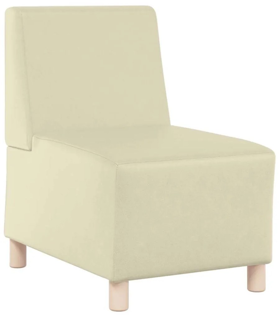 Poltrona sem braços 55 cm couro artificial creme