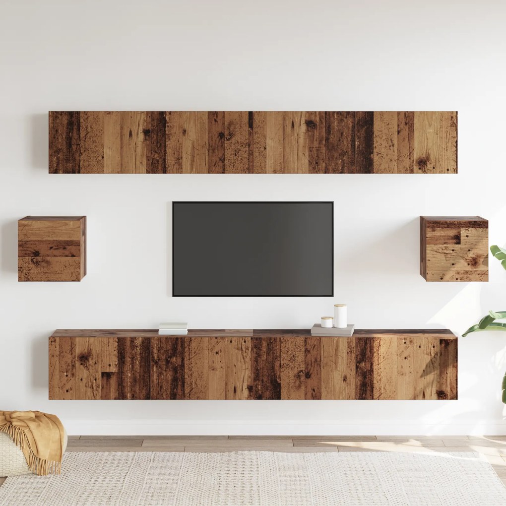 Conjunto de Armários de TV com 6 Peças Madeira Envelhecida