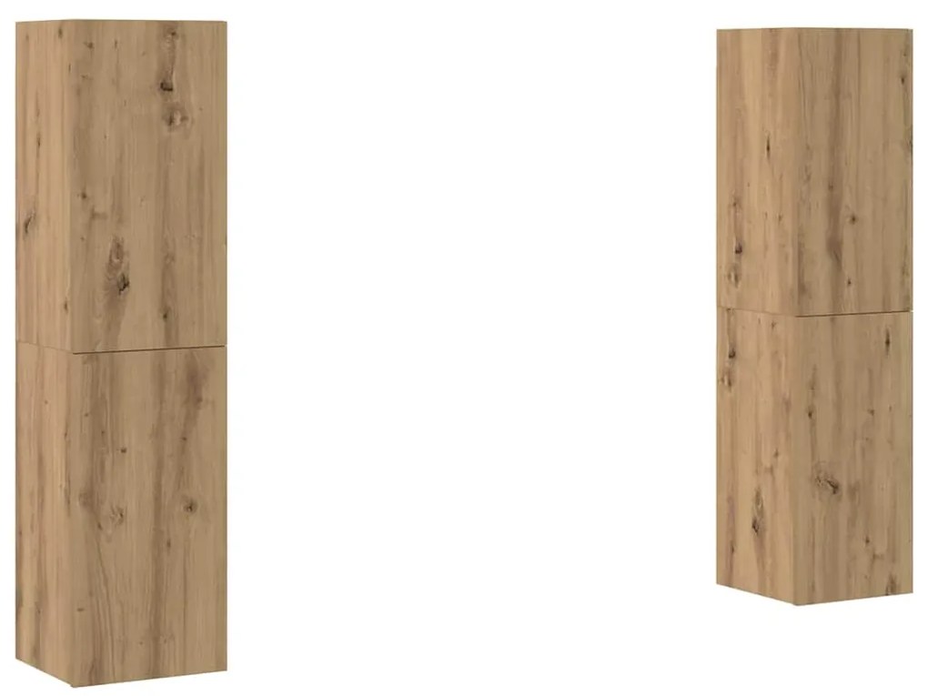 Conjunto de móvel de TV 4 pcs carvalho artisiano