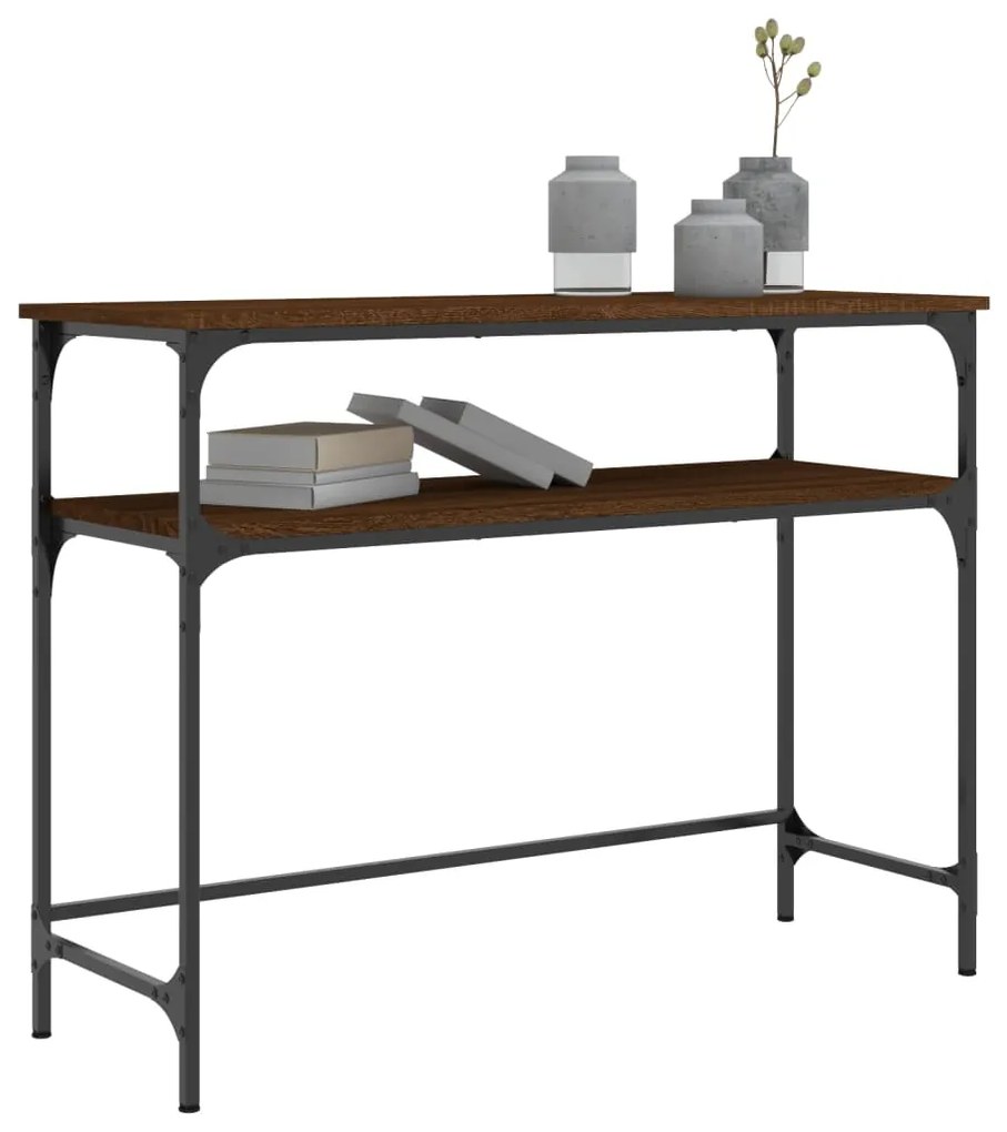 Mesa consola 100x35,5x75 cm derivados madeira carvalho castanho