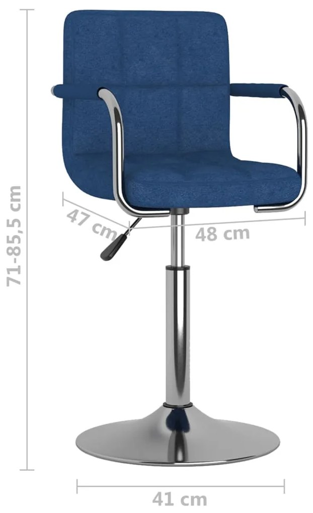 Cadeira de jantar em tecido azul