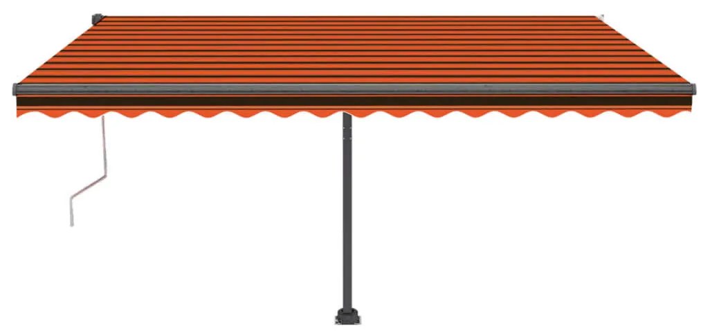 Toldo autom. LED e sensor de vento 450x350 cm laranja/castanho