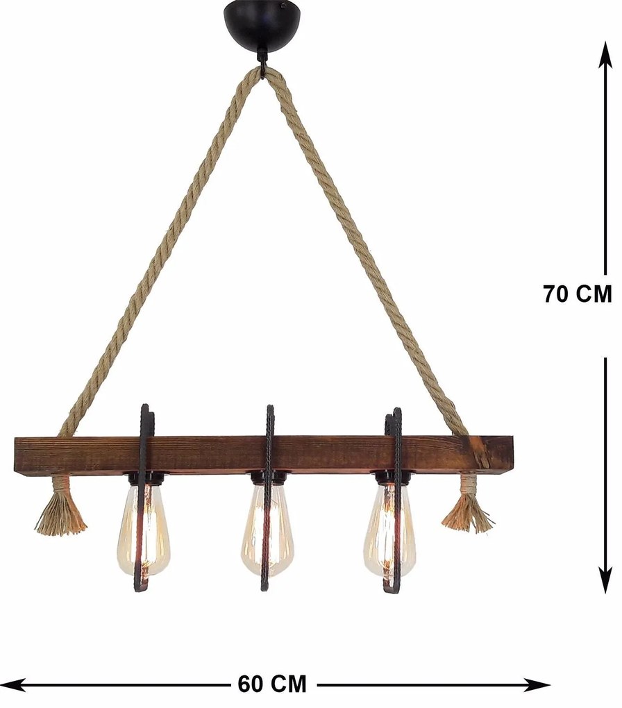Chandelier Demir – Nogal – 10 x 60 x 70 cm