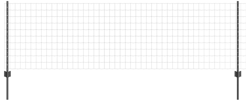 vidaXL Cerca e Poste Cinzeto 0,8 x 10 m Aço