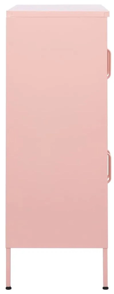 Armário de arrumação aço 80x35x101,5 cm rosa