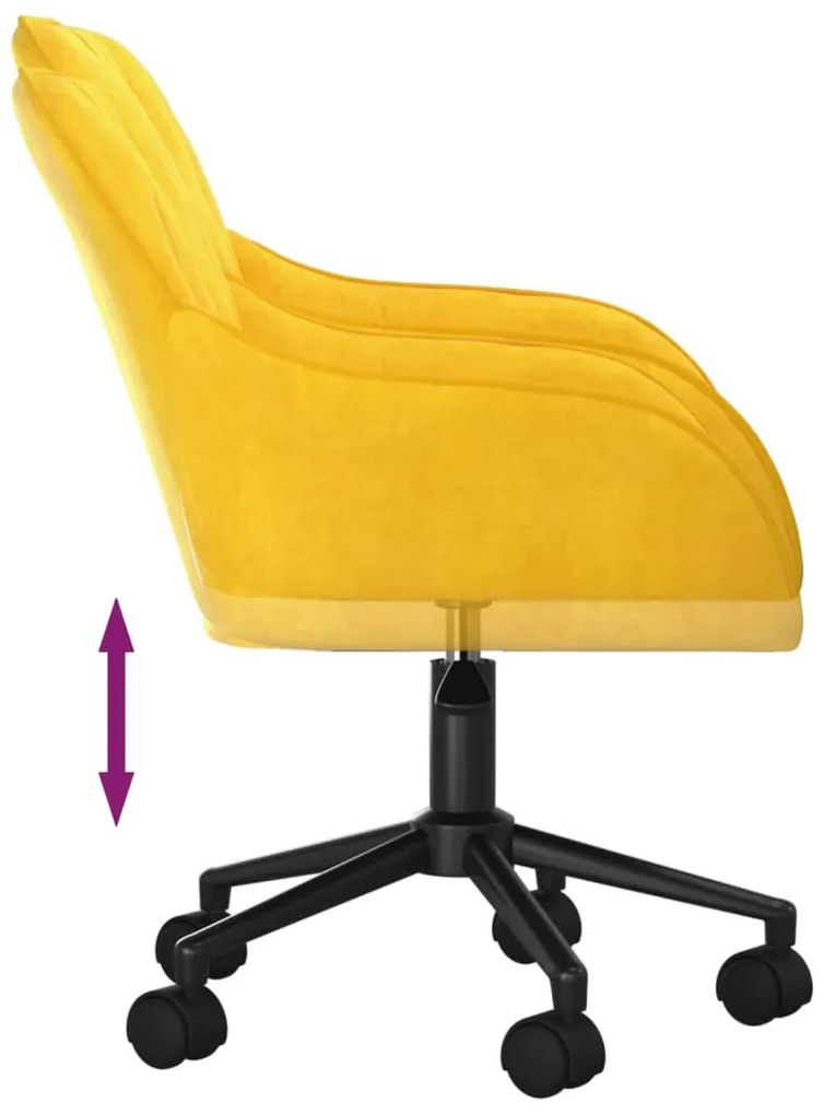 Cadeiras de jantar giratórias 2 pcs veludo amarelo