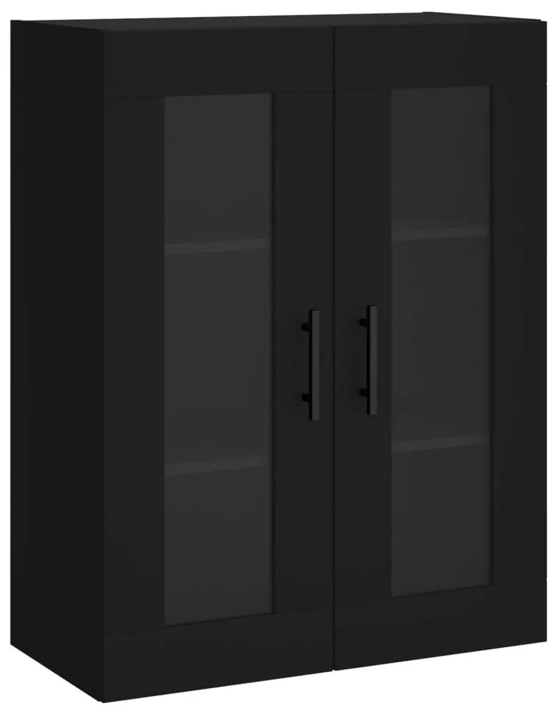 Móveis de parede 2 pcs derivados de madeira preto