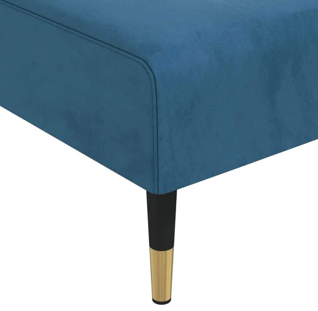 Chaise longue veludo azul