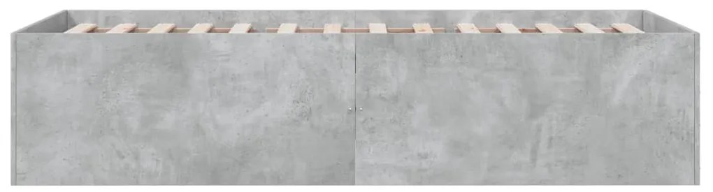 Estrutura de cama 75x190 cm derivados de madeira cinza cimento