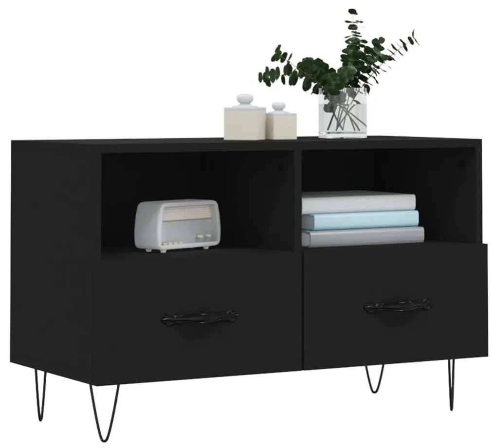 Móvel p/ TV 80x36x50 cm derivados de madeira preto