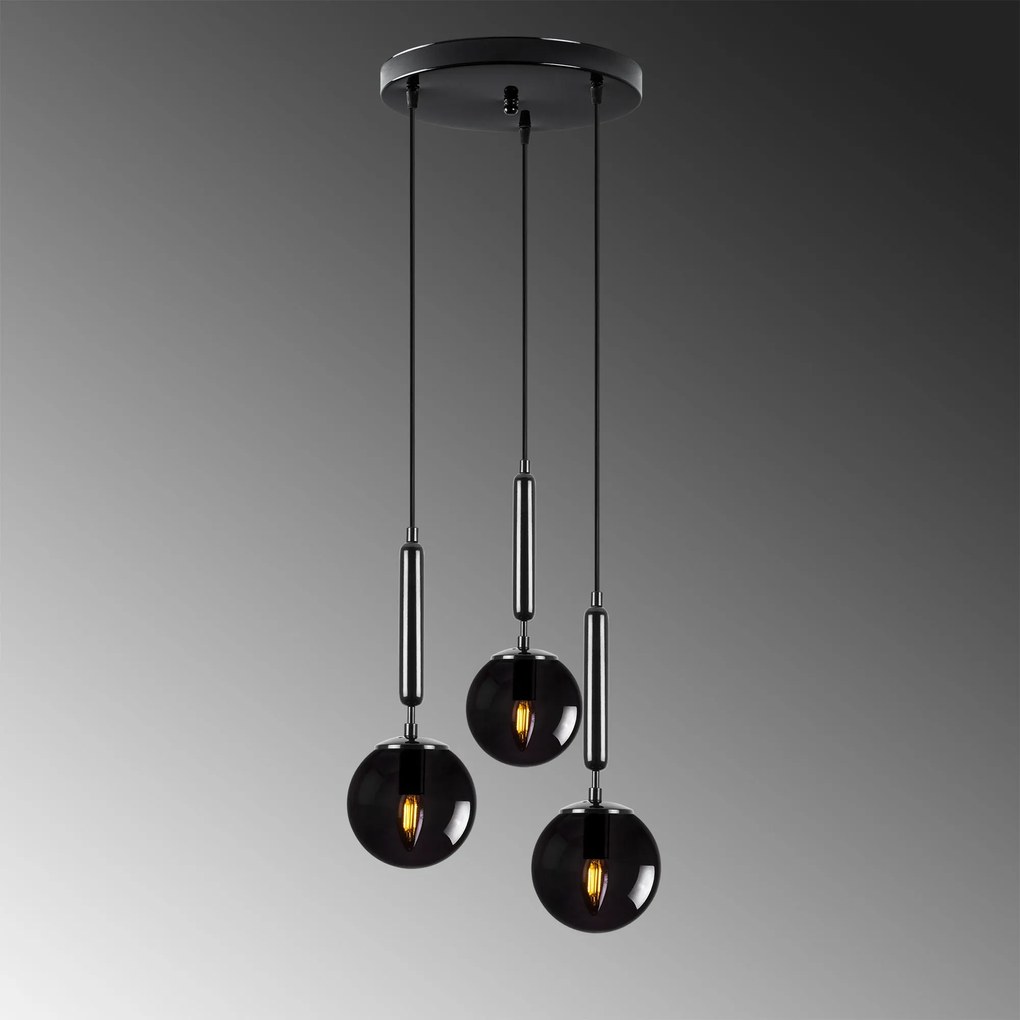 Candeeiro Suspenso King – Preto – 34 x 34 x 134 cm