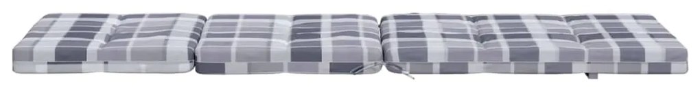 Almofadões p/ cadeira terraço 2 pcs tecido oxford xadrez cinza
