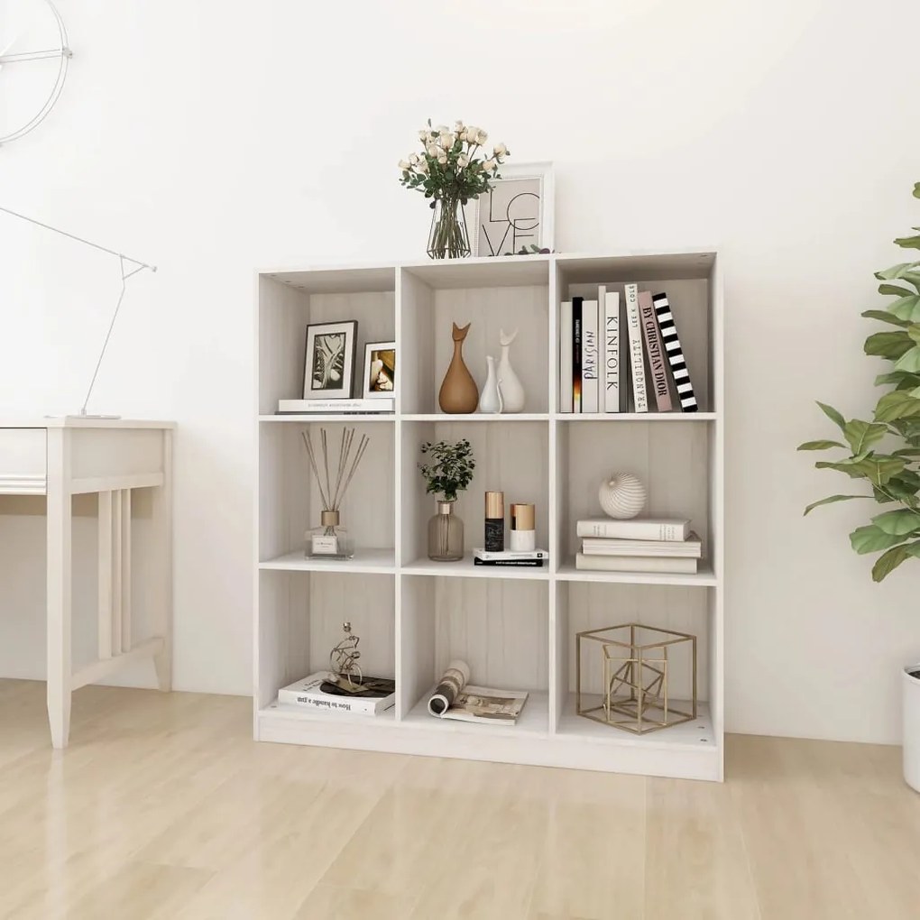 vidaXL Estante/divisória 104x33,5x110 cm pinho maciço branco