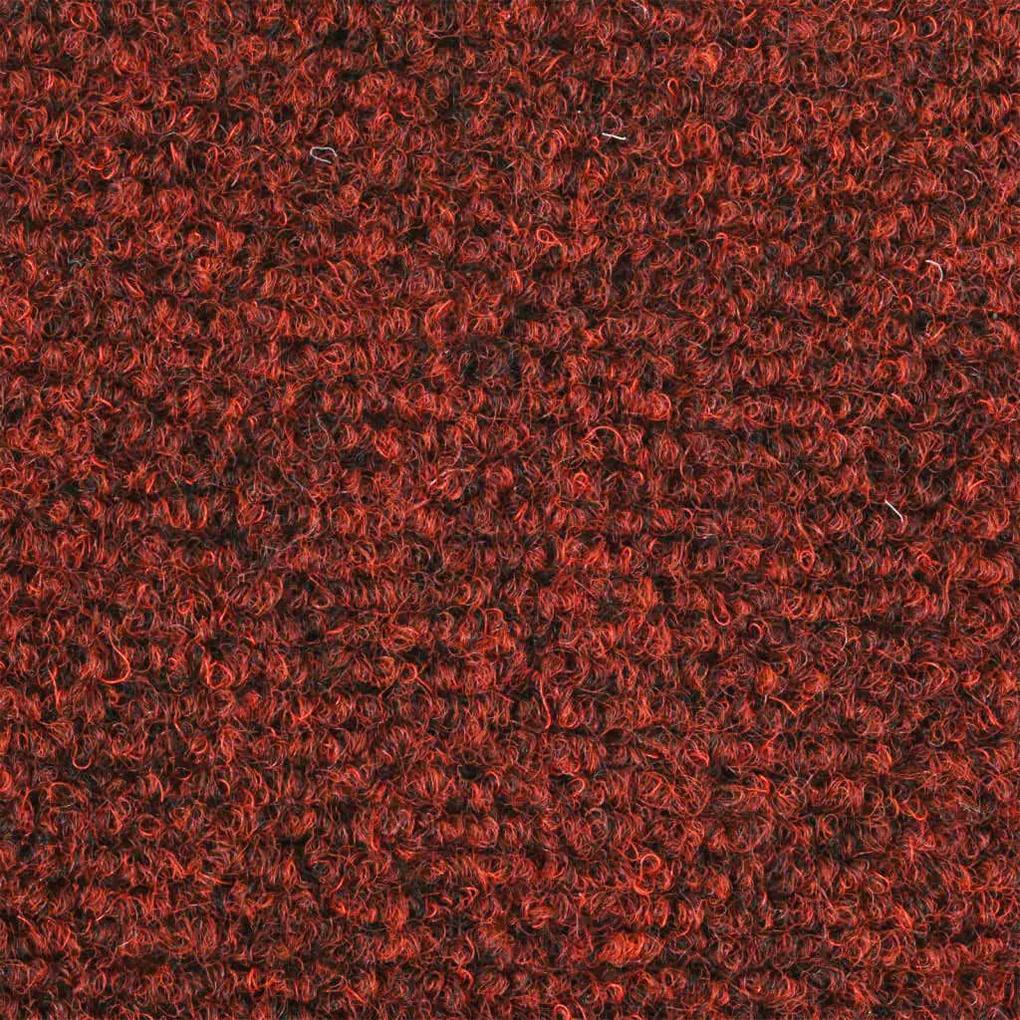 Tapetes de escada adesivos 15 pcs 56x17x3 cm vermelho