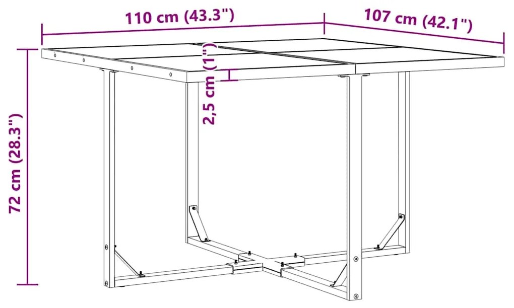 Conjunto de Jantar para Jardim com 10 Peças e Almofadas em Aço e Texti