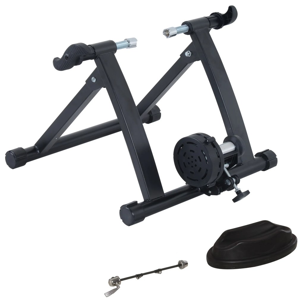 HOMCOM Rolo Bicicleta Treinamento Dobrável Resistência Magnética Compatível Rodas 26-28 Polegadas 54,5x47,2x39,1cm Preto