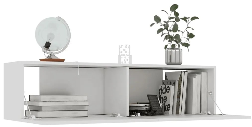 Móvel de TV 120x30x30 cm contraplacado branco