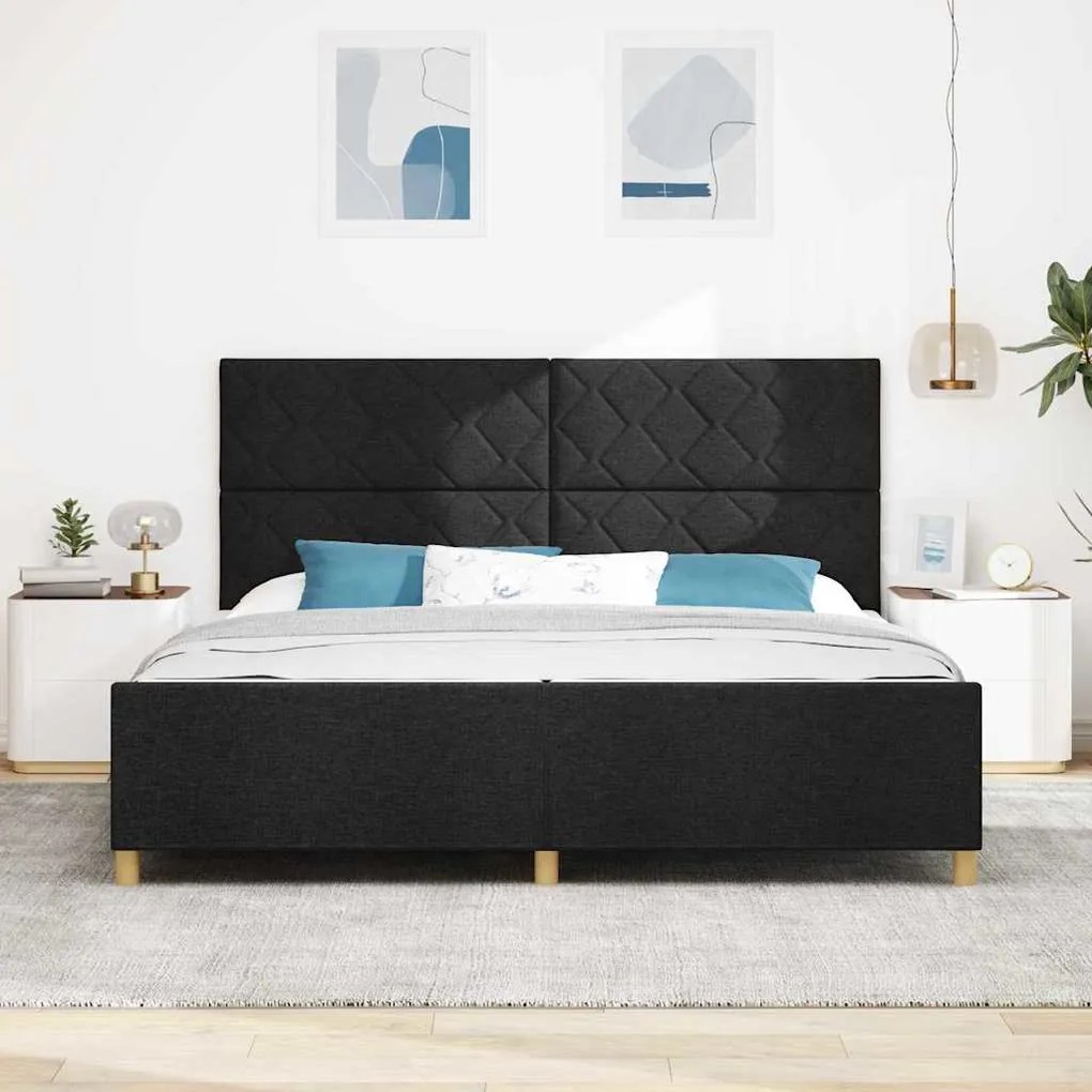Cama vidaXL Preta 200x200 cm em Tecido