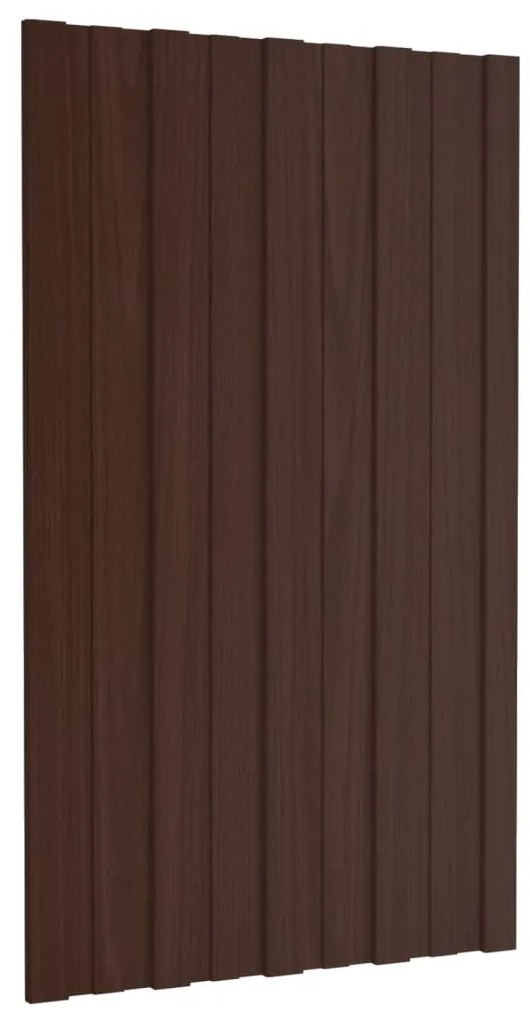 Painéis de telhado 12 pcs 80x45 cm aço galvanizado castanho