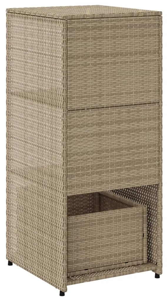 Armário de arrumação para jardim 50x55x115 cm vime PE bege
