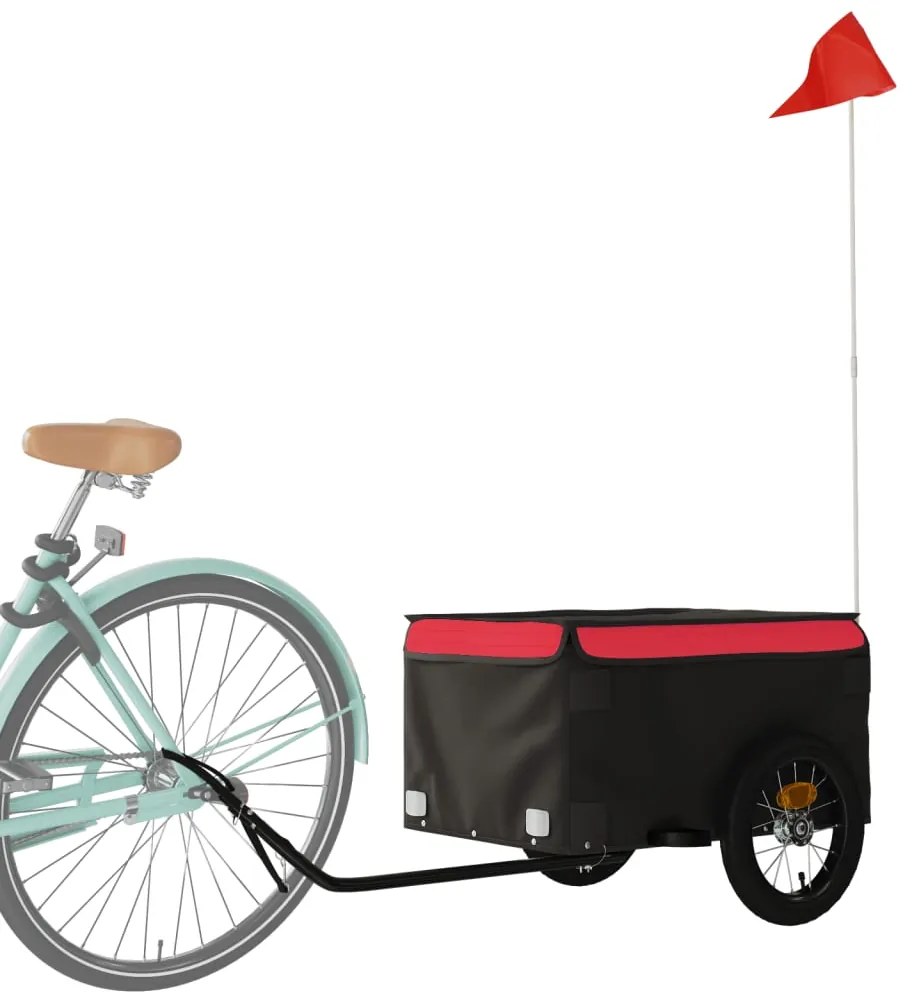 Reboque para bicicleta 30 kg ferro preto e vermelho