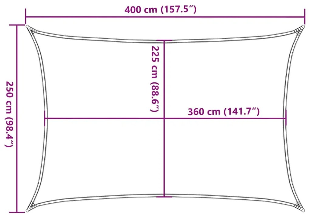 Para-sol estilo vela 160 g/m² 2,5x4 m PEAD azul