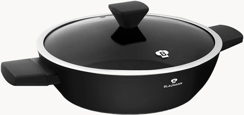 Caçarola baixa antiaderente com tampa Matte Black